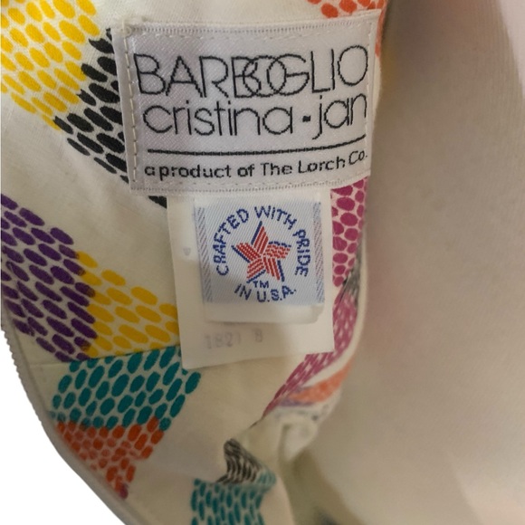 Vintage 80’s Barboglio Cristina and Jan abstract striped multicolor dress sz 8 - Picture 7 of 10